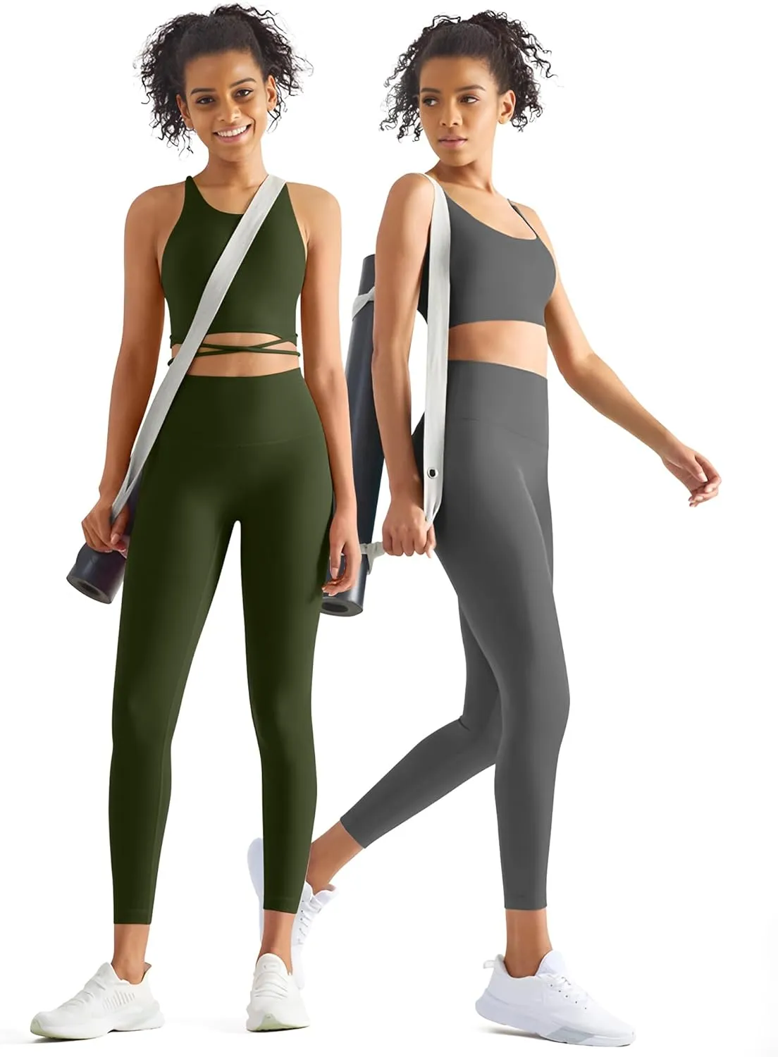 3 Pack Leggings with Pockets for Women,Butt Lift High Waisted Tummy Control Workout Yoga Pants Reg & Plus Size