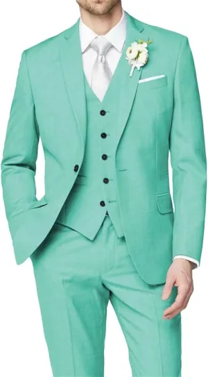 3 Piece Men Slim Fit Suits Wedding Groomsmen Prom Business Suit One Button Blazer Jacket Vest Pants Tuxedo Set