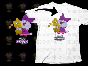 Adorable Chowder Cartoon Graphic Print T-Shirts