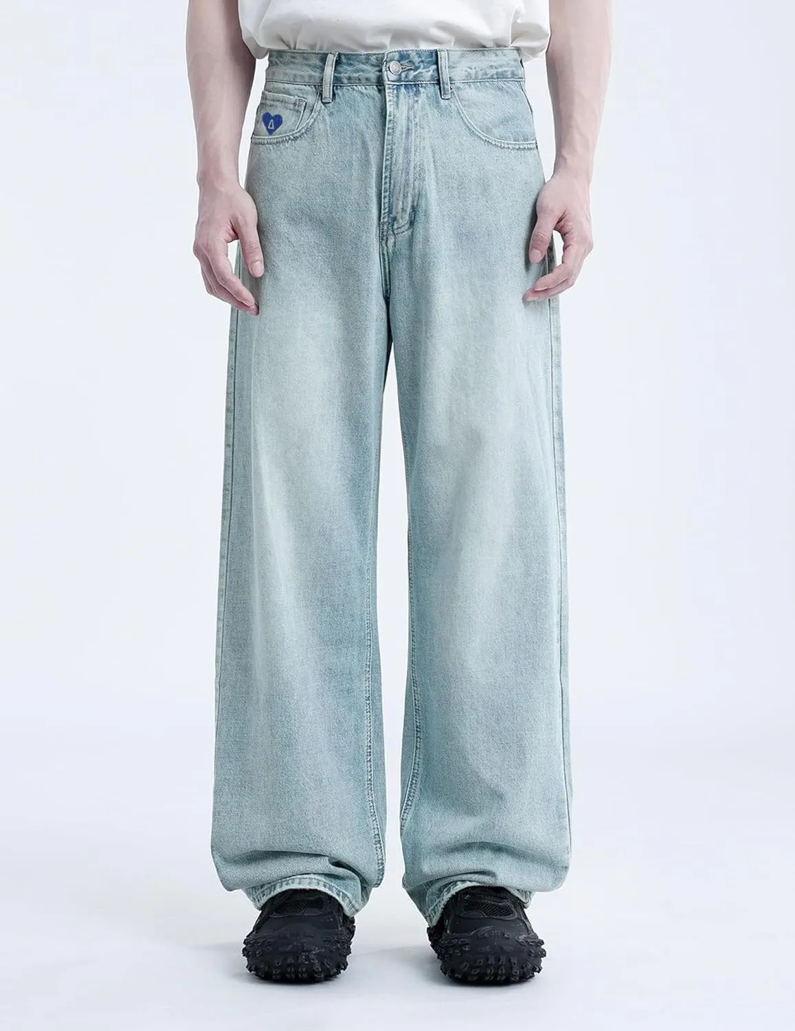Aelfric Eden Woman Baggy Jeans High Waisted Basic Jeans Straight Leg Casual Streetwear Y2K Loose Wide Leg Denim Pants
