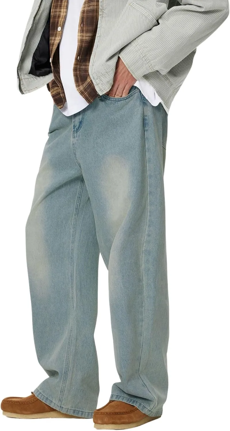 Aelfric Eden Woman Baggy Jeans High Waisted Basic Jeans Straight Leg Casual Streetwear Y2K Loose Wide Leg Denim Pants
