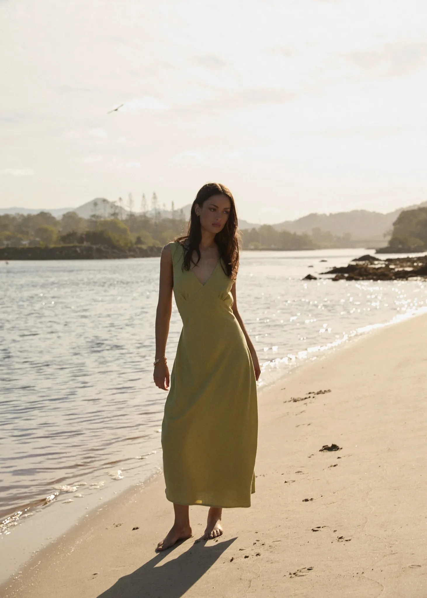 AFENDS Amaya Maxi Dress - Lemongrass