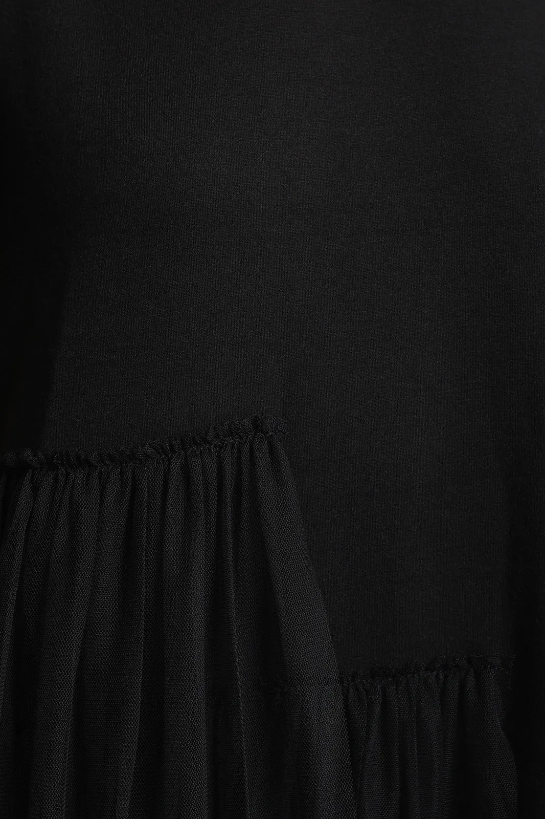 Asymmetrical Tulle Mesh Midi Dress