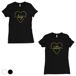 Big Little Line Heart-GOLD Womens T-Shirt Passionate Heartfelt Fun