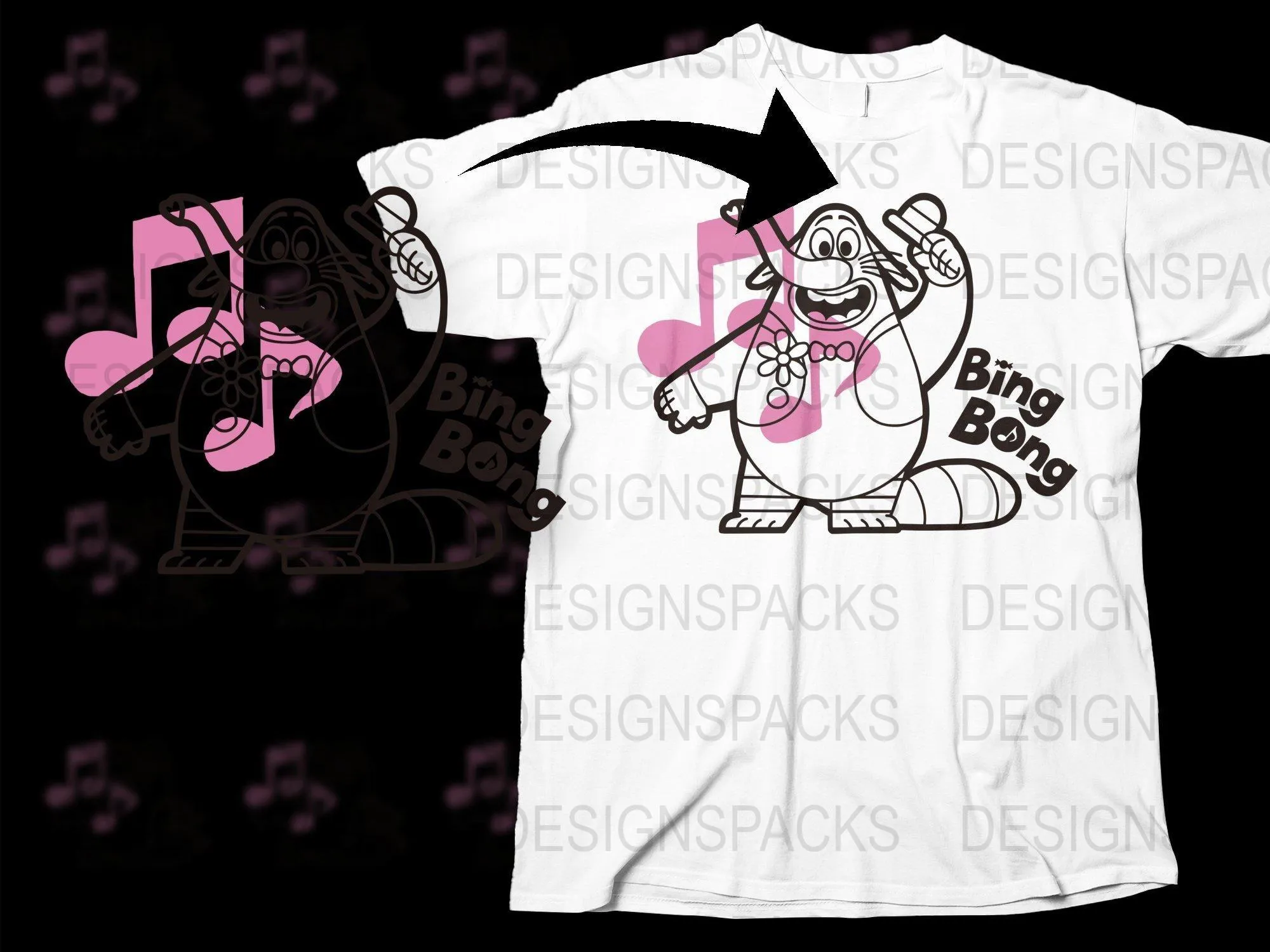 Bing Bong Character Graphic Design Png Digital Download