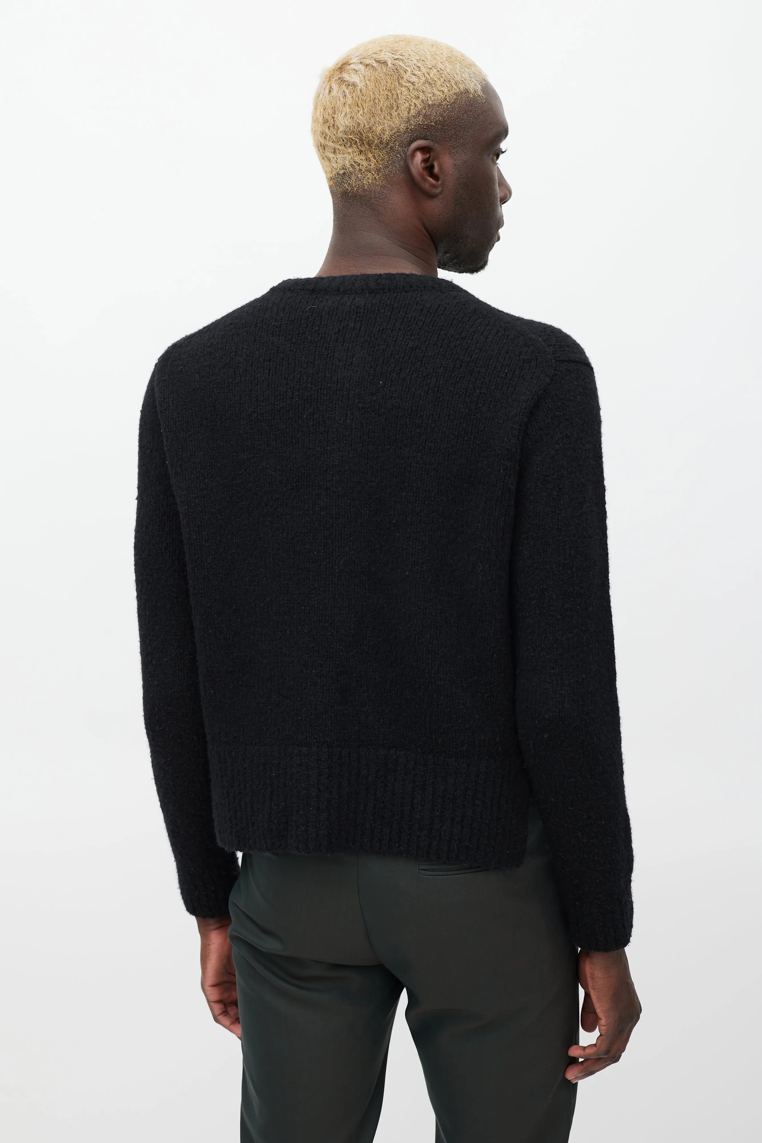 Black Wool Crewneck Sweater