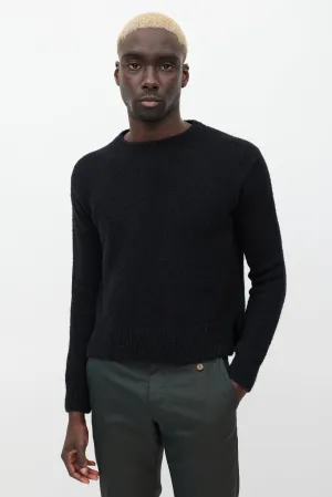Black Wool Crewneck Sweater