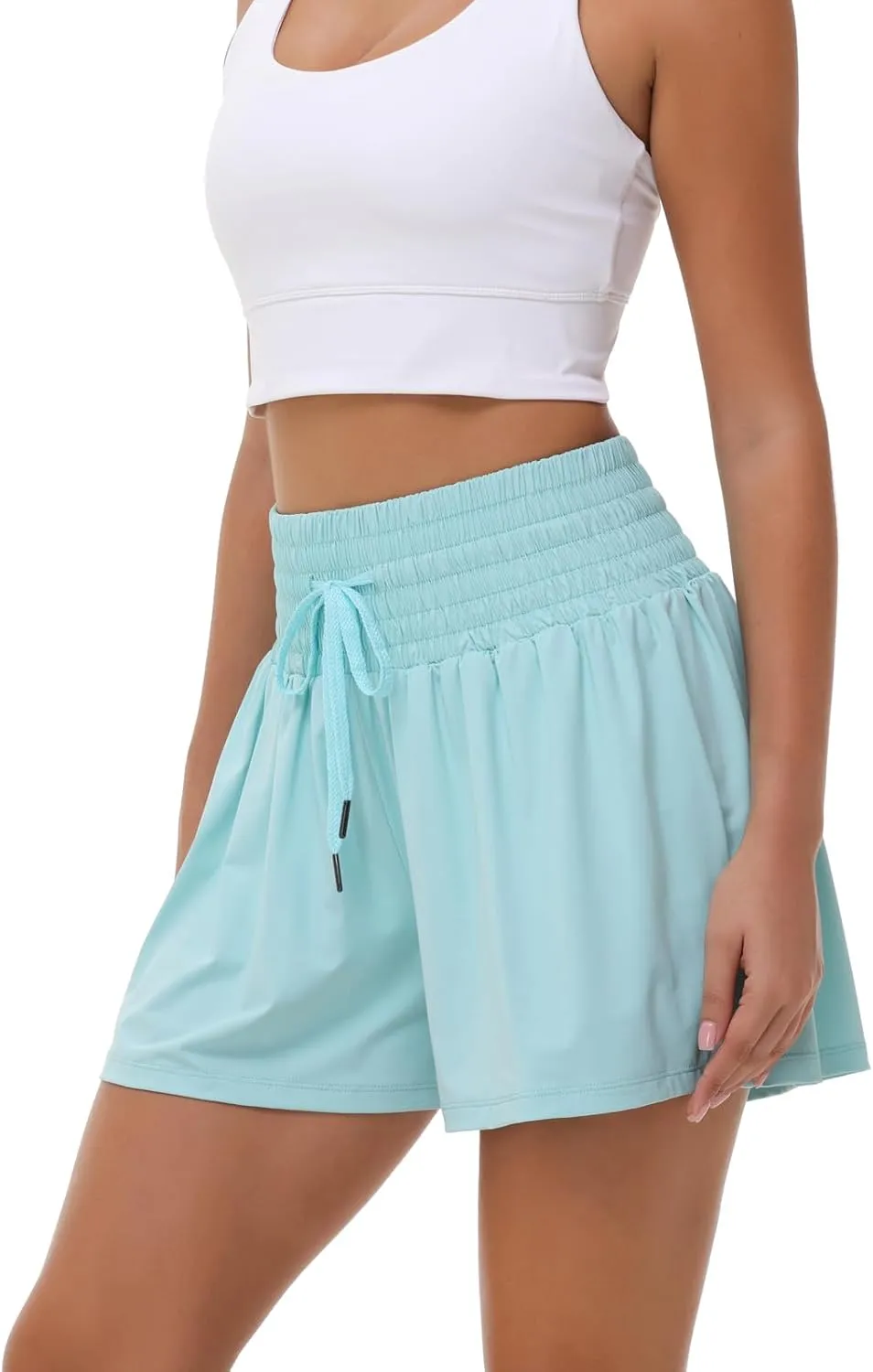 Blaosn Flowy Athletic Shorts for Women Gym Workout Running Lounge Pants High Waist with Pocket Cute Clothes Summer Outfits