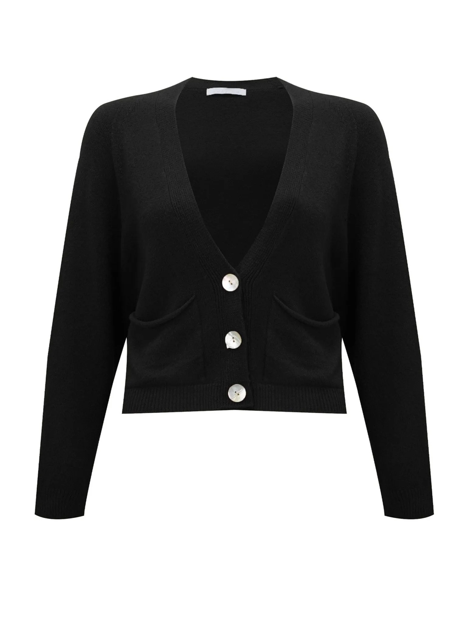 Blue Woman Black Pookie Crop Cardigan