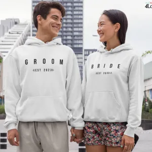 Bride & Groom Custom Est Matching Set| Fun Engagement & Wedding Gifts for Fiancée and Bridal Shower