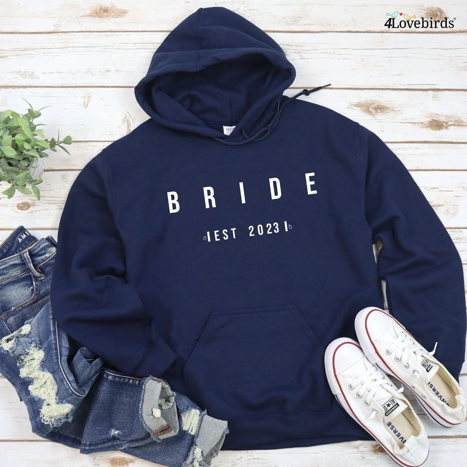 Bride & Groom Custom Est Matching Set| Fun Engagement & Wedding Gifts for Fiancée and Bridal Shower