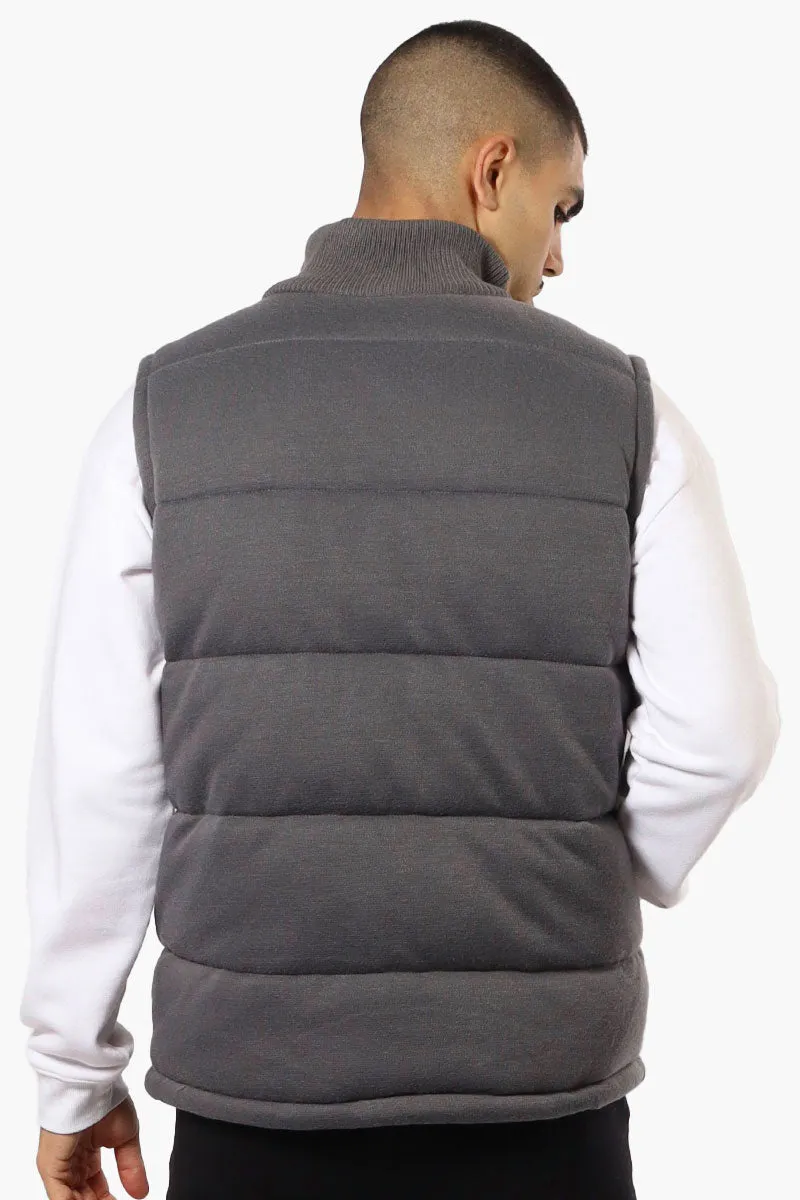 Canada Weather Gear Solid Sweater Knit Puffer Vest - Grey