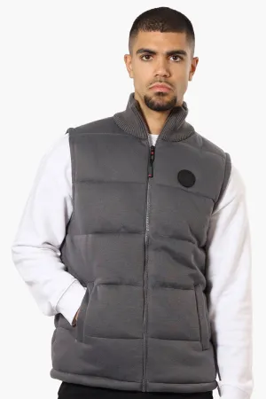 Canada Weather Gear Solid Sweater Knit Puffer Vest - Grey