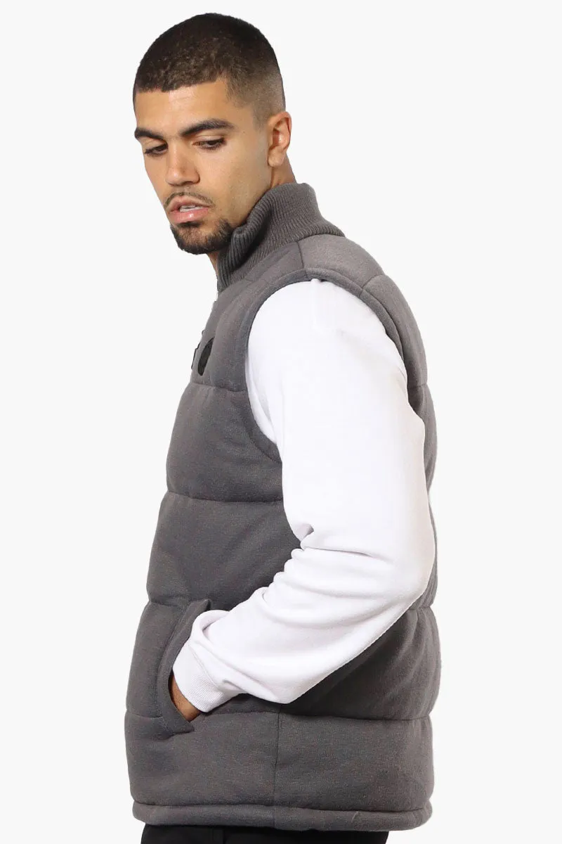 Canada Weather Gear Solid Sweater Knit Puffer Vest - Grey