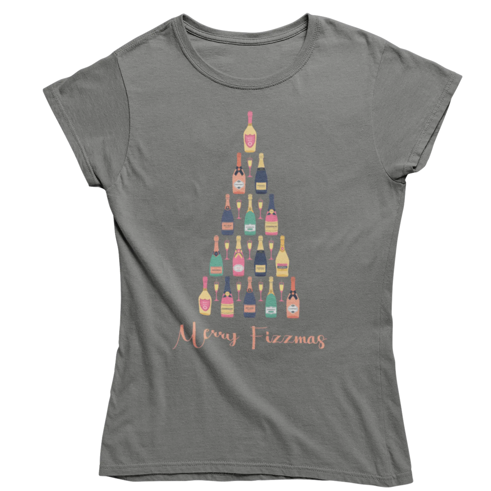 Christmas Fizzmas Tree Womens Fitted T-Shirt