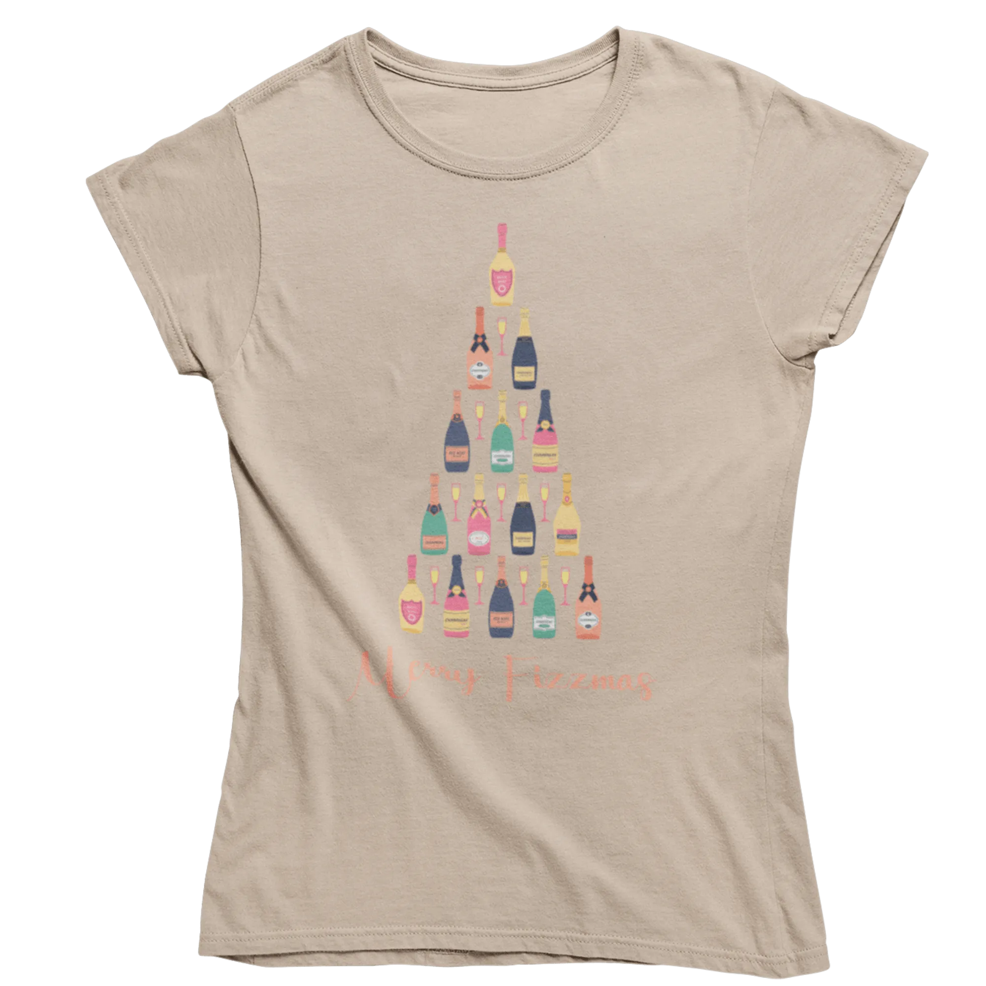 Christmas Fizzmas Tree Womens Fitted T-Shirt