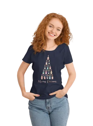 Christmas Fizzmas Tree Womens Fitted T-Shirt