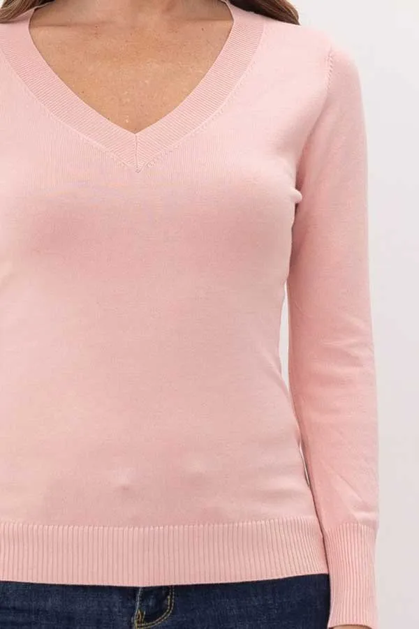 Classic V-Neck Long Sleeve Sweater