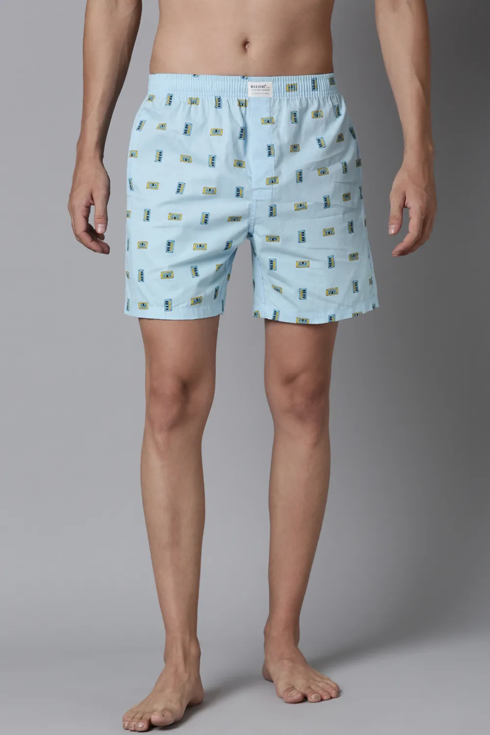 Cool-Blue Printed & Night-Shadow Printed 365 Boxers Combo
