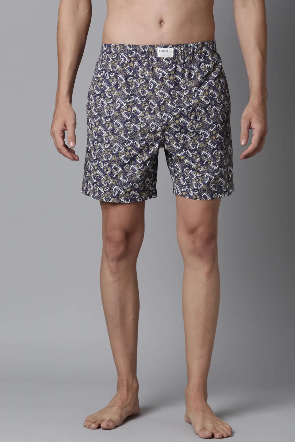 Cool-Blue Printed & Night-Shadow Printed 365 Boxers Combo