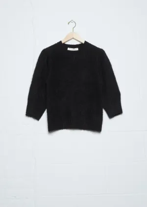 Crewneck Short Sleeve Sweater — Black