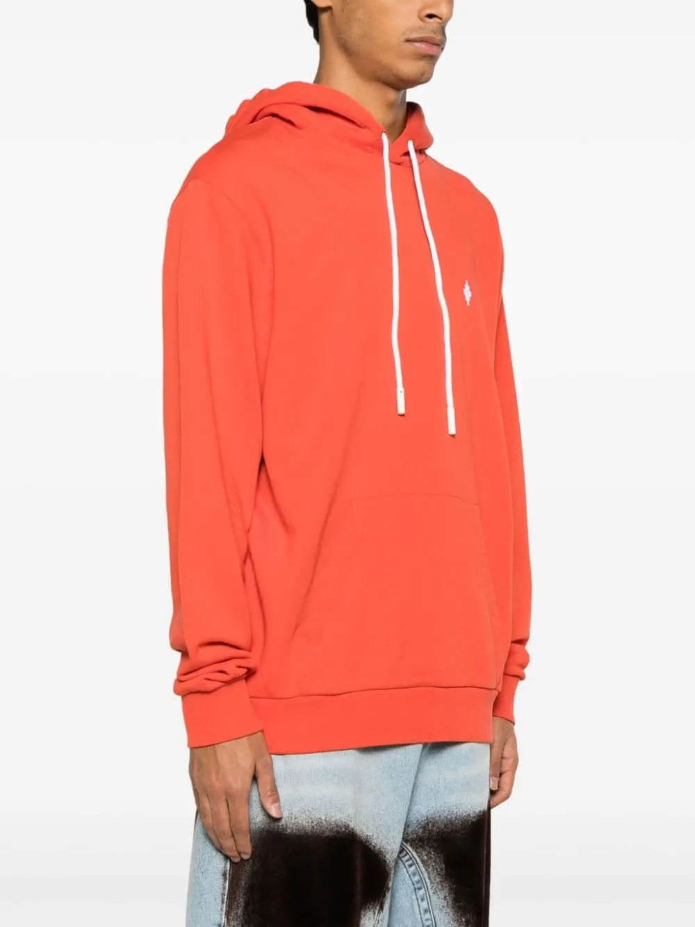 CROSS-PRINT ORGANIC-COTTON HOODIE