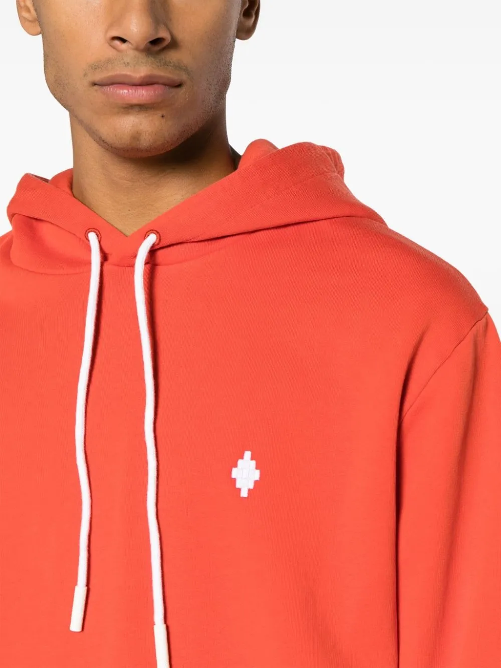 CROSS-PRINT ORGANIC-COTTON HOODIE