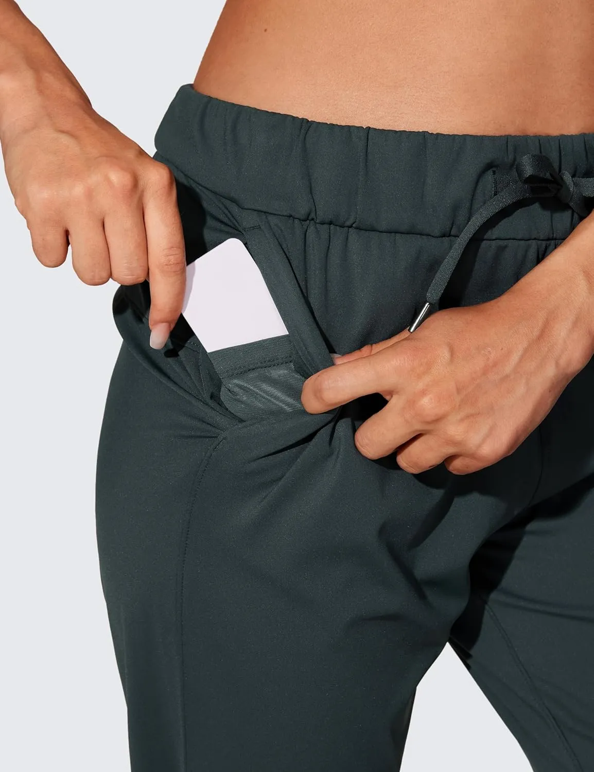 CRZ YOGA 4-Way Stretch Golf Joggers for Women, 28" Casual Travel Workout Pants, Lounge Athletic Sweatpants with Pockets