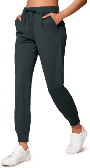 CRZ YOGA 4-Way Stretch Golf Joggers for Women, 28" Casual Travel Workout Pants, Lounge Athletic Sweatpants with Pockets