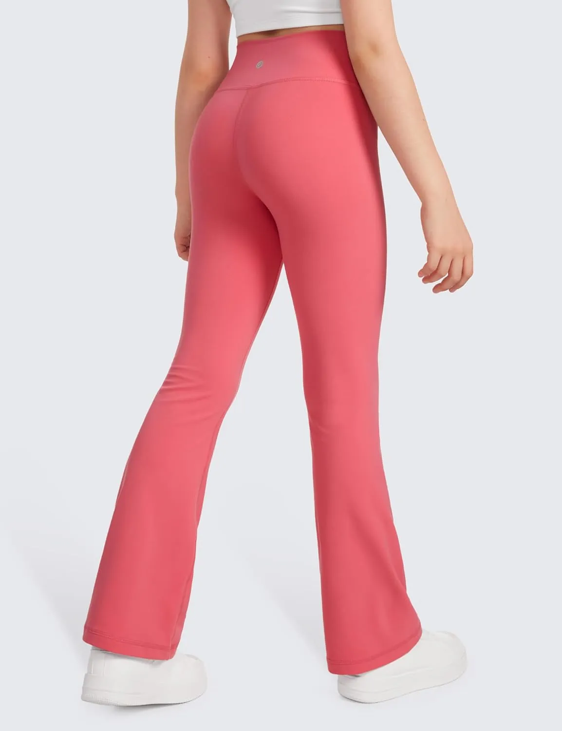 CRZ YOGA Girls Butterluxe Crossover Flare Leggings - Kids High Waist V Cross Bell Bottoms Bootcut Lounge Active Yoga Pants
