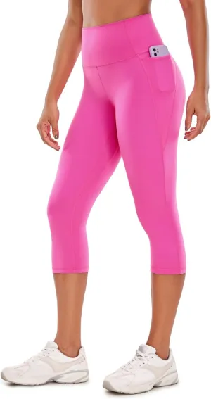 CRZ YOGA Womens Butterluxe Workout Capri Leggings with Pockets 19 Inches - High Waisted Crop Gym Yoga Pants Buttery Soft