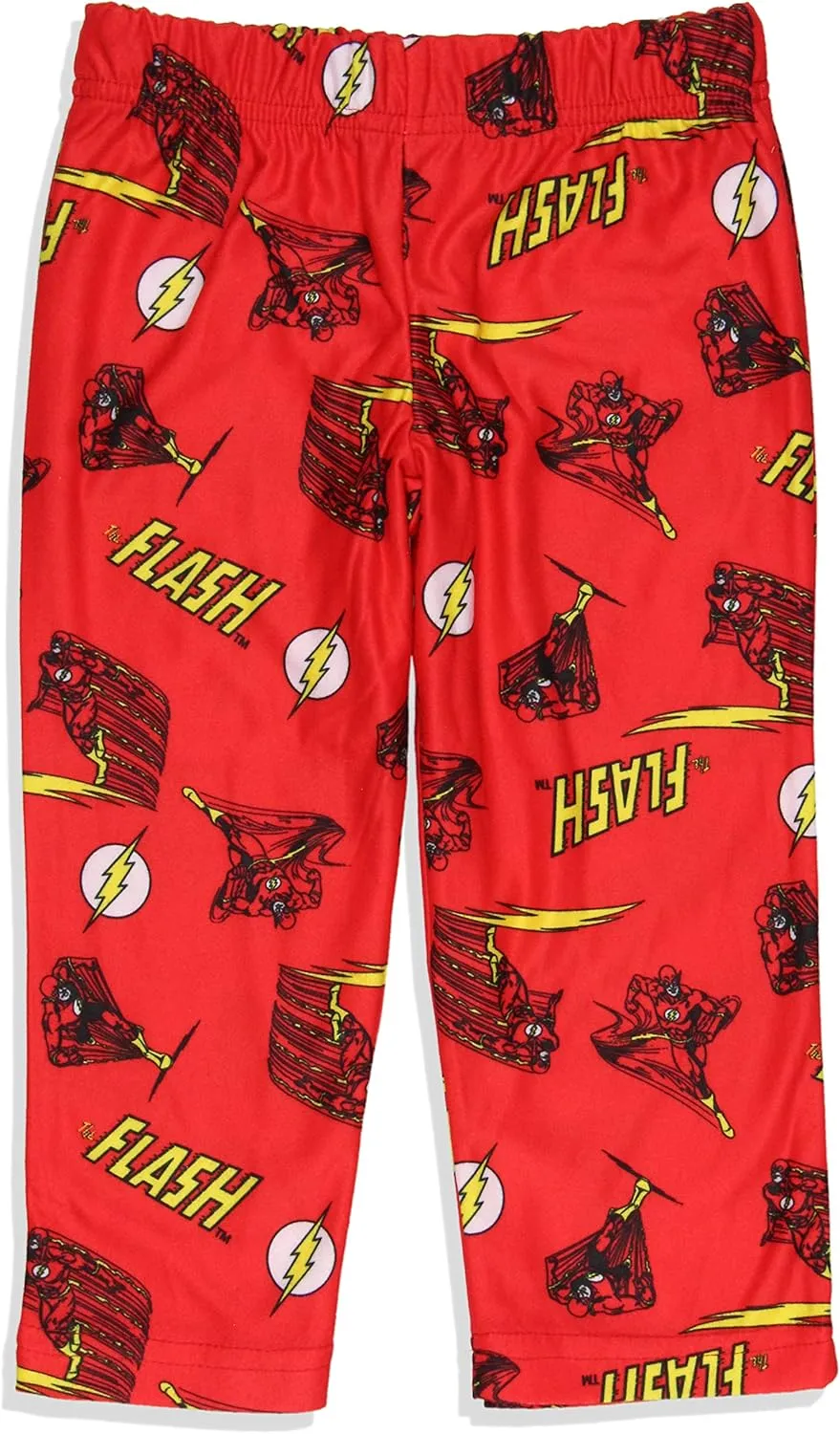DC Comics Toddler Boys' Classic The Flash Logo Raglan Sleep Pajama Set