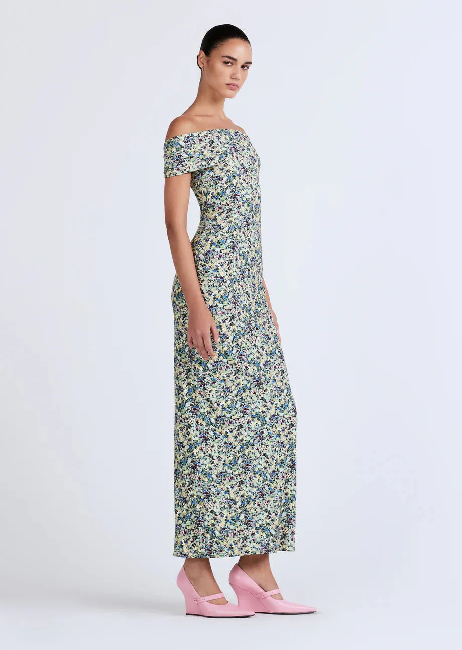 De425369 Derek Lam Floral Foldover Maxi Dress