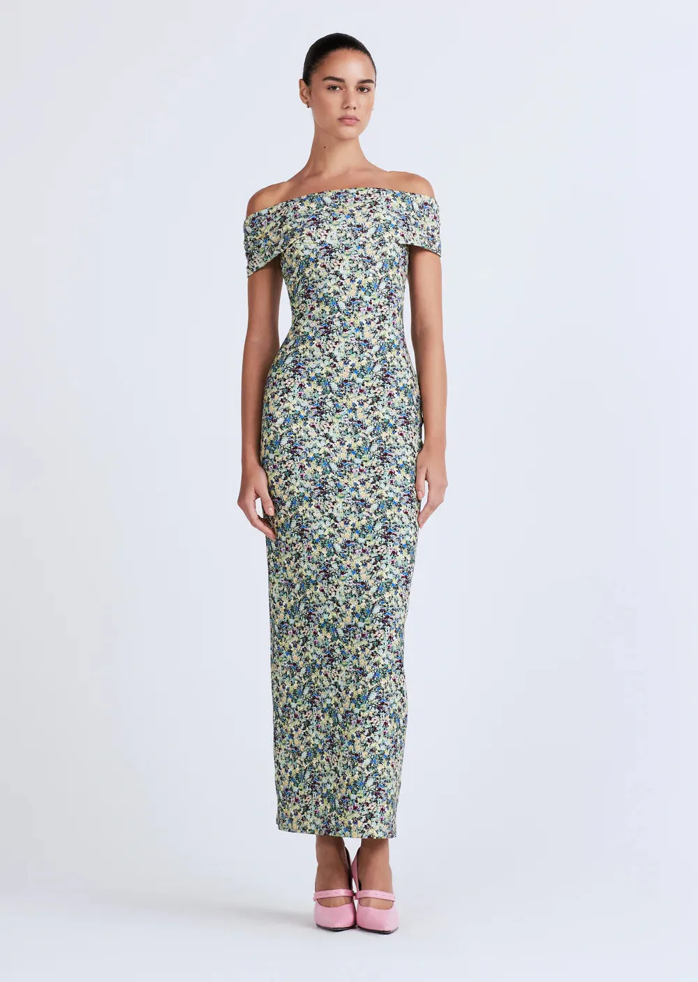 De425369 Derek Lam Floral Foldover Maxi Dress