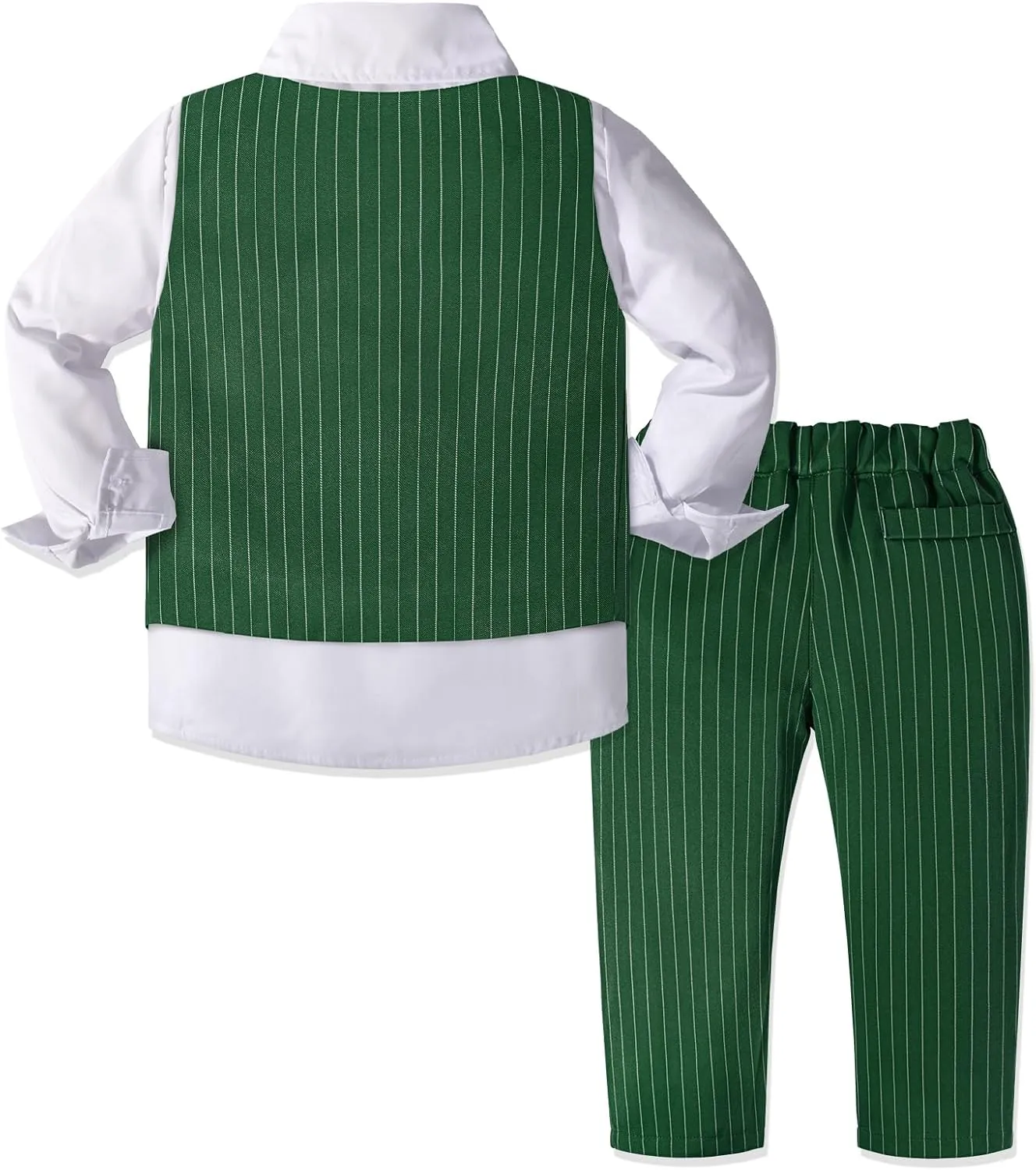 Dinysuos Boys Suit Set Toddler boy Formal Outfits SlimTuxedo Dresswear for Kids Vest   Pants   Shirt   Bowtie 4-Piece