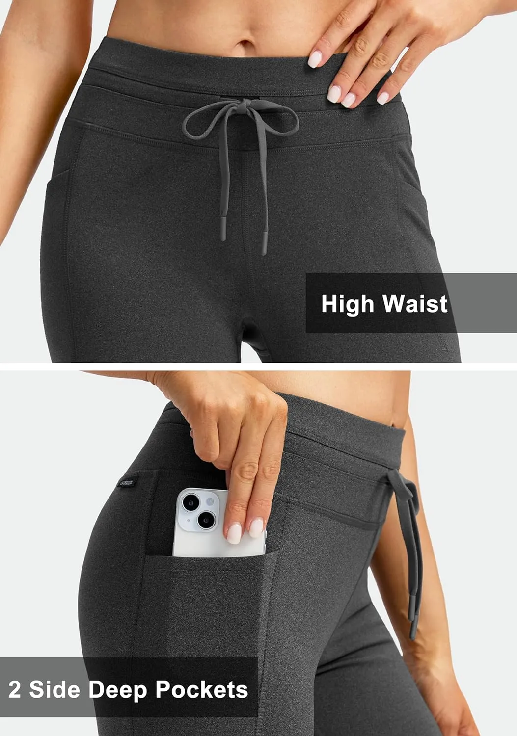 G Gradual Women's Fleece Lined Winter Leggings High Waisted Water Resistant Thermal Hiking Ski Pants for Women with Pockets