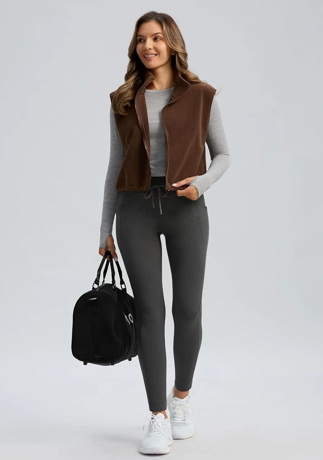 G Gradual Women's Fleece Lined Winter Leggings High Waisted Water Resistant Thermal Hiking Ski Pants for Women with Pockets