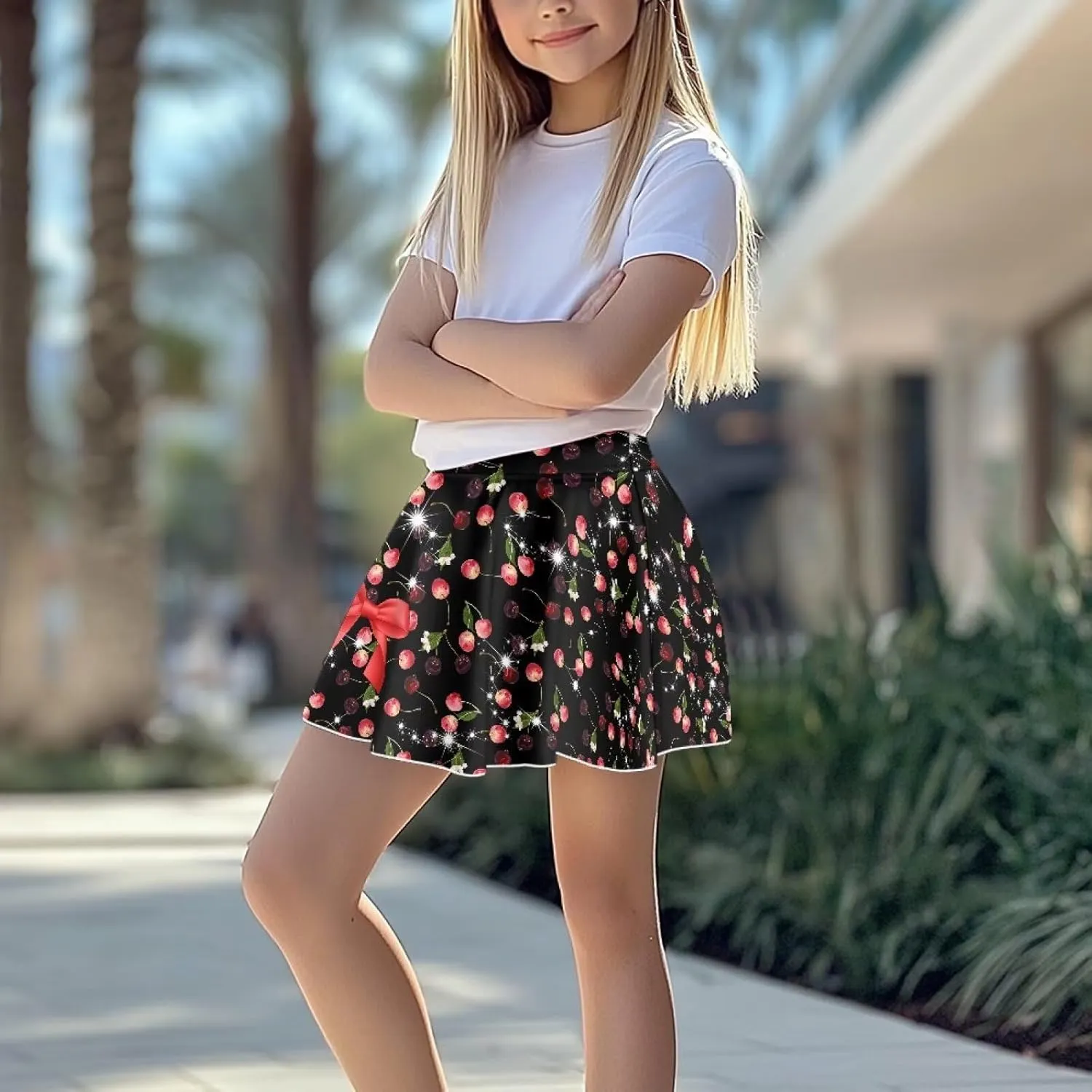 Girls' Skirts & Skorts with Pockets Built in Shorts High Waisted Skirt Size 5-14