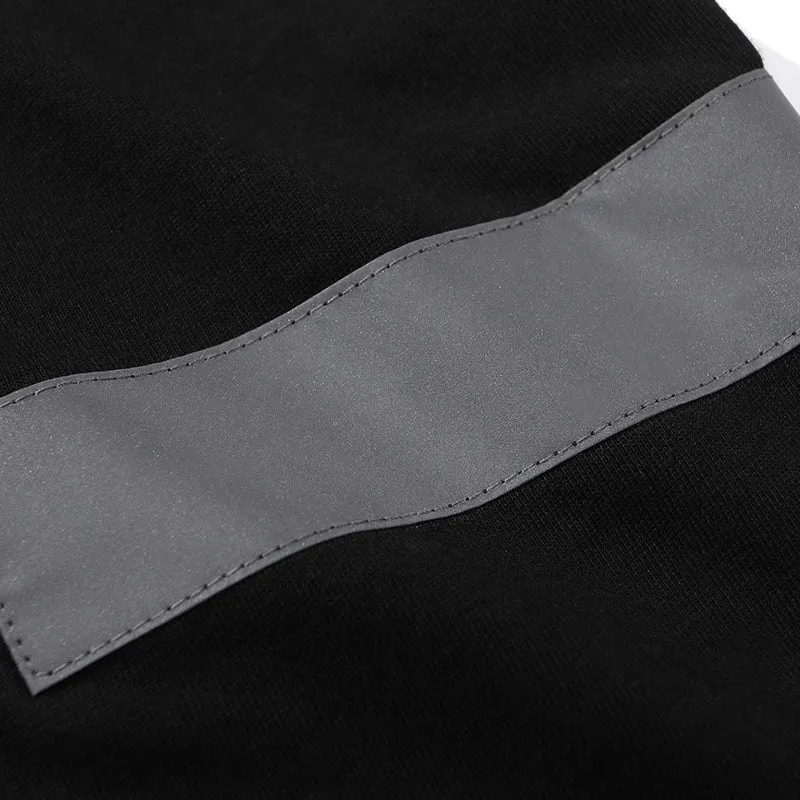 Graffiti Airplane Letter Splash Ink Print T-Shirt With Reflective Hem