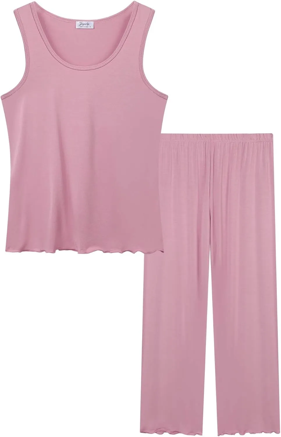 Joyaria Womens Bamboo Viscose Pajama Sets Tank Top Pjs Ultra Soft Sleepwear S-XXL
