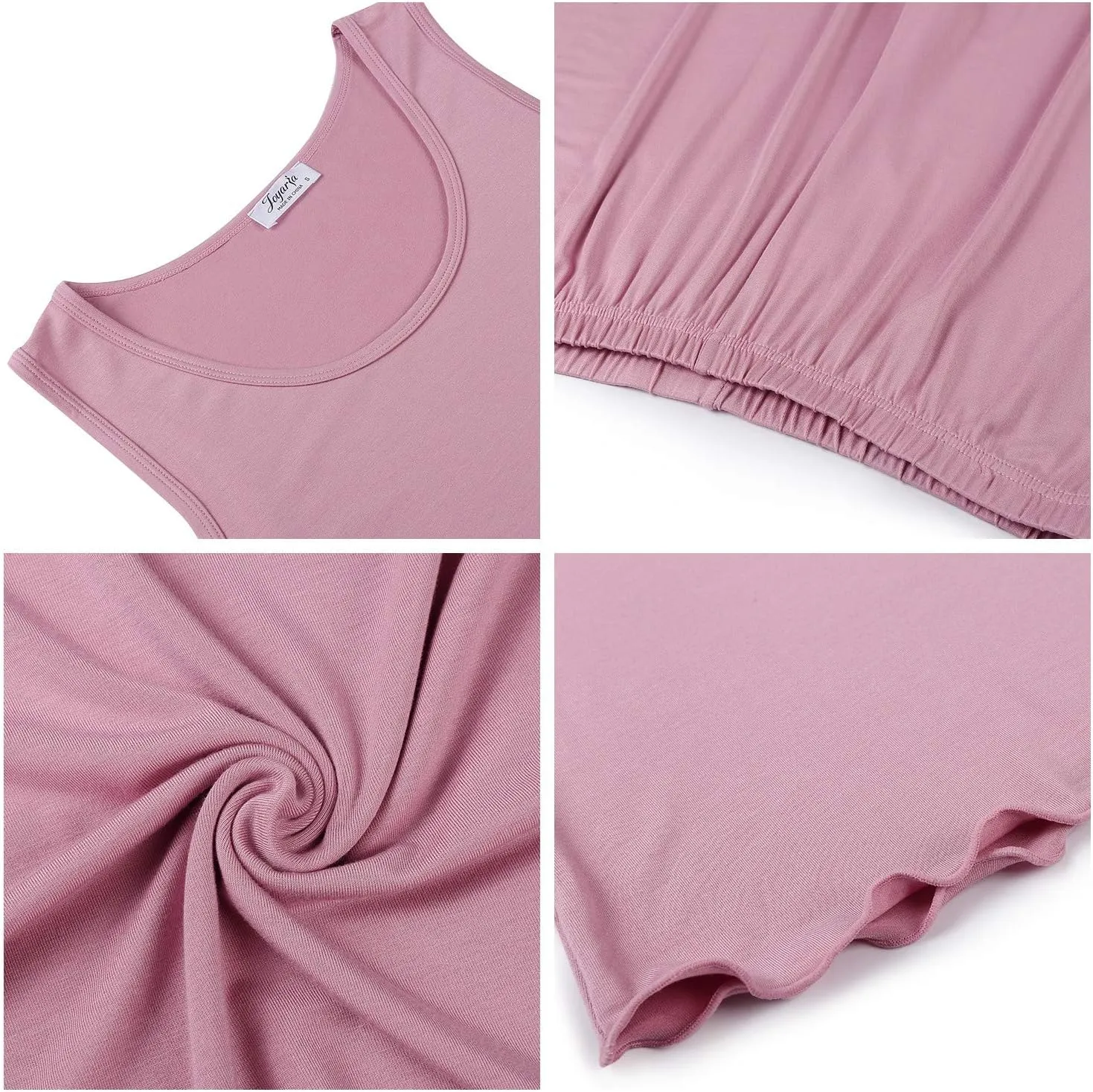 Joyaria Womens Bamboo Viscose Pajama Sets Tank Top Pjs Ultra Soft Sleepwear S-XXL