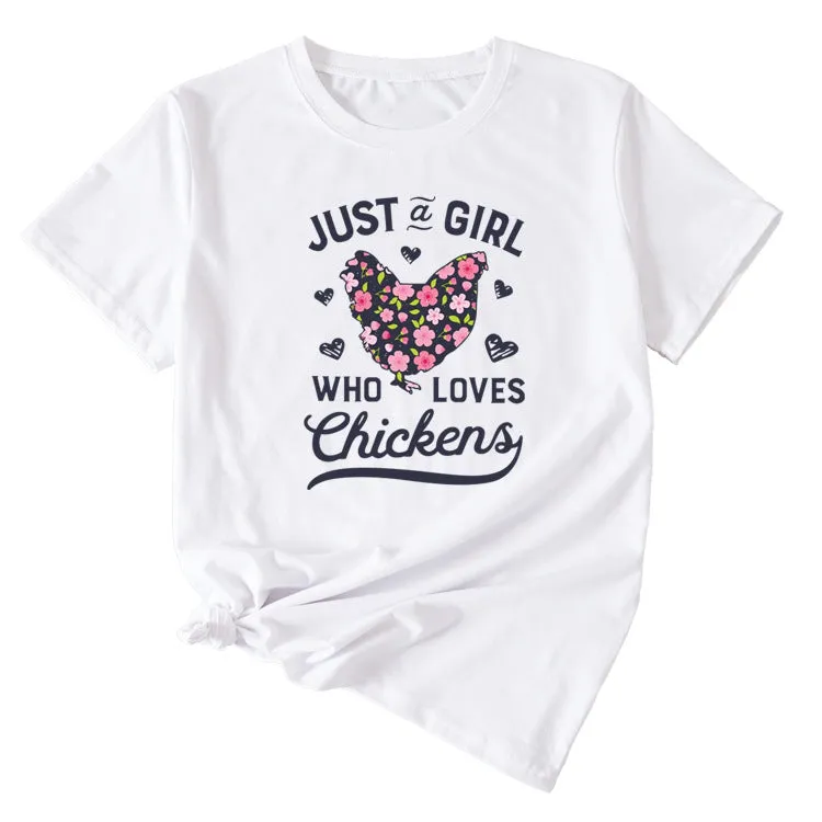 Just A Love Girl Fun Pattern Women's Short Sleeve Top T Shirt