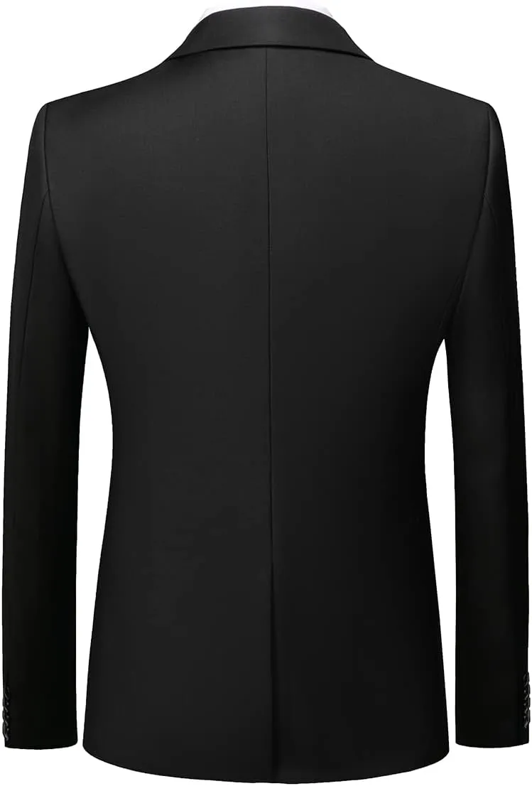 KUDORO Mens Suits Slim Fit 2 Piece Formal Two Button Single Breasted Tuxedo for Men Wedding Casual Business Jacket Pants
