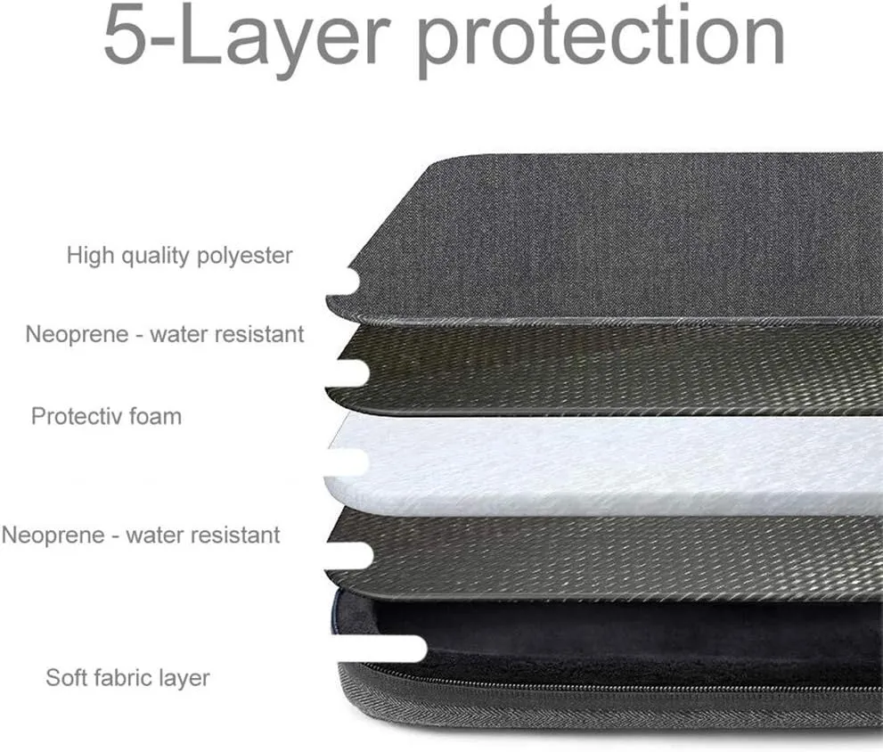 Laptop Bag 13.3" in Dark Grey  Notebook Computer Cover Made of Fabric with Velvet Lining, Compartment and Anti-Scratch Zipper  Protection Sleeve Case