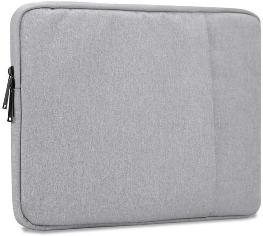 Laptop Bag 13.3" in Grey  Notebook Computer Cover Made of Fabric with Velvet Lining, Compartment and Anti-Scratch Zipper  Protection Sleeve Case