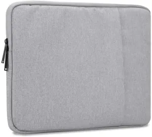 Laptop Bag 14" in Grey  Notebook Computer Cover Made of Fabric with Velvet Lining, Compartment and Anti-Scratch Zipper  Protection Sleeve Case