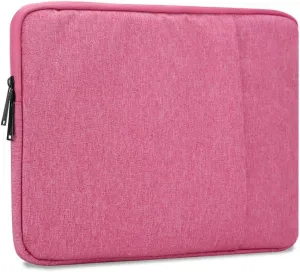 Laptop Bag 14" in Pink  Notebook Computer Cover Made of Fabric with Velvet Lining, Compartment and Anti-Scratch Zipper  Protection Sleeve Case