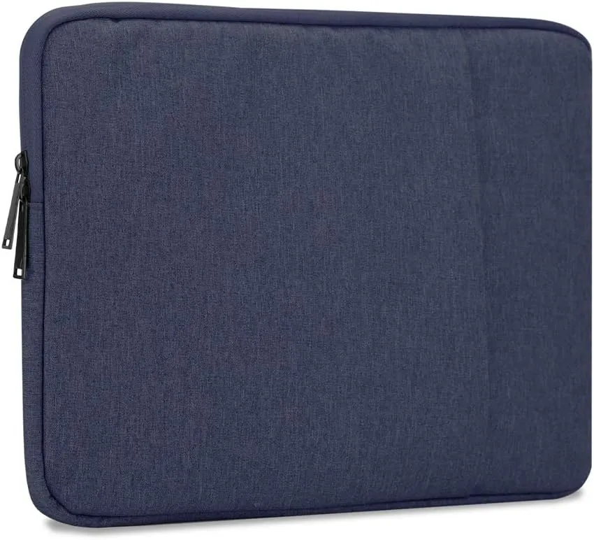 Laptop Bag 15.6'' in Dark Blue  Notebook Computer Cover Made of Fabric with Velvet Lining, Compartment and Anti-Scratch Zipper  Protection Sleeve Case