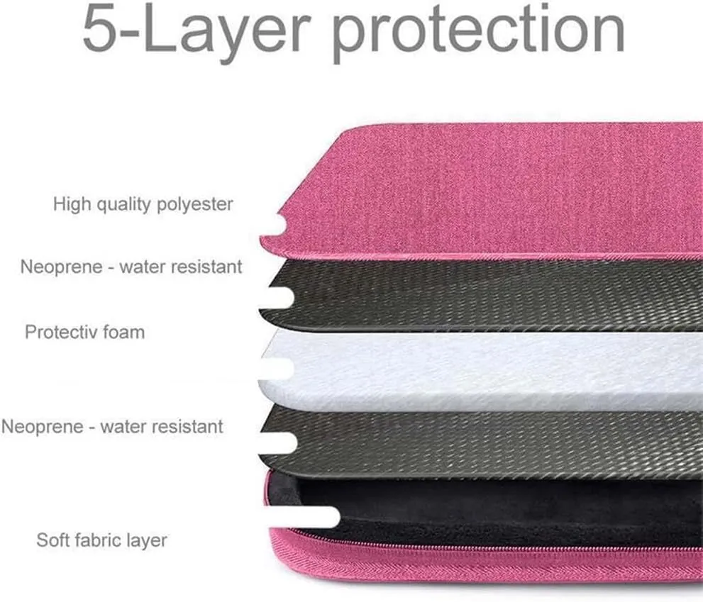 Laptop Bag 15.6'' in Pink  Notebook Computer Cover Made of Fabric with Velvet Lining, Compartment and Anti-Scratch Zipper  Protection Sleeve Case