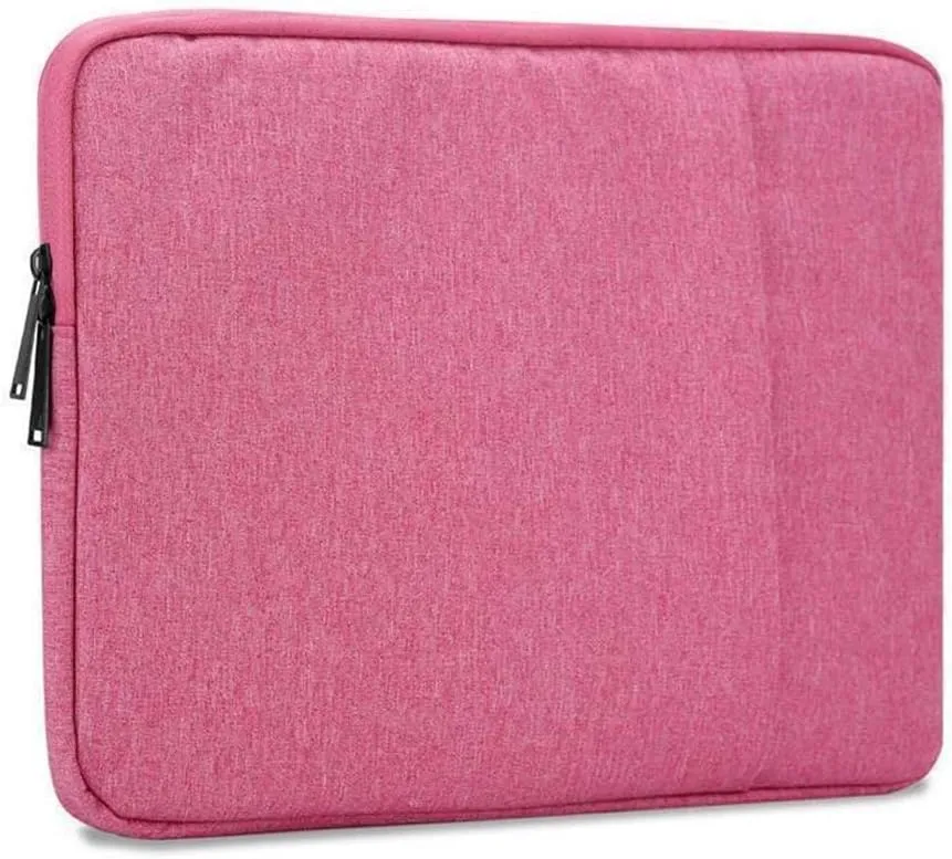 Laptop Bag 15.6'' in Pink  Notebook Computer Cover Made of Fabric with Velvet Lining, Compartment and Anti-Scratch Zipper  Protection Sleeve Case